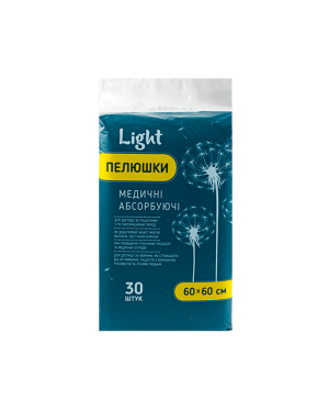 Пелюшки абсорбуючі поглинаючі Light 60 х 60см, 30 шт/паков